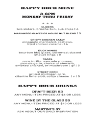 The Bird and The Bread Menu Cover